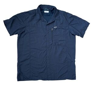 Columbia Sportswear Men's Dark Blue Casual Button Down Shirt Size Large